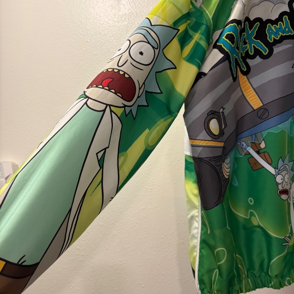 Rick and Morty Members Only Pullover Windbreaker Jacket Sz Medium hoodie - Picture 6 of 8